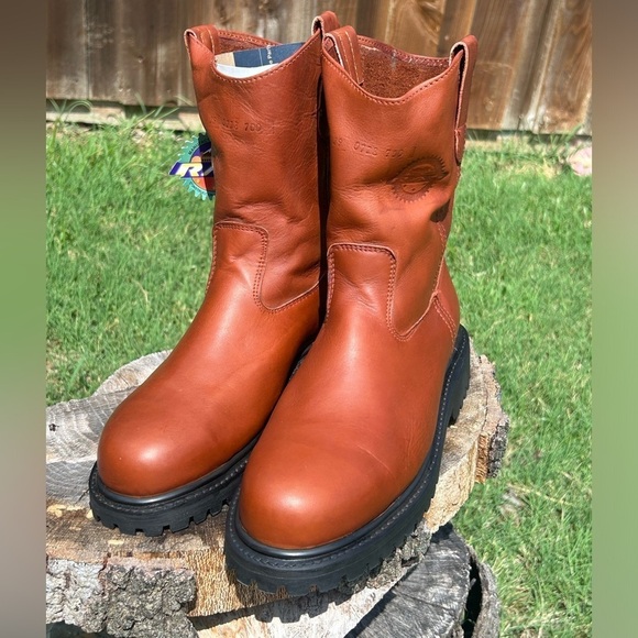 Men\'s Brown Leather steel toe work Boots Good Year Welt NWT Sz-29 (US 10.5) LocB main image 4